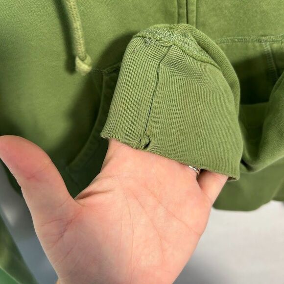 Y2K Hollister Zip Up Hoodie L Green Logo Spellout Surf 2000s Laguna Beach - Picture 6 of 9